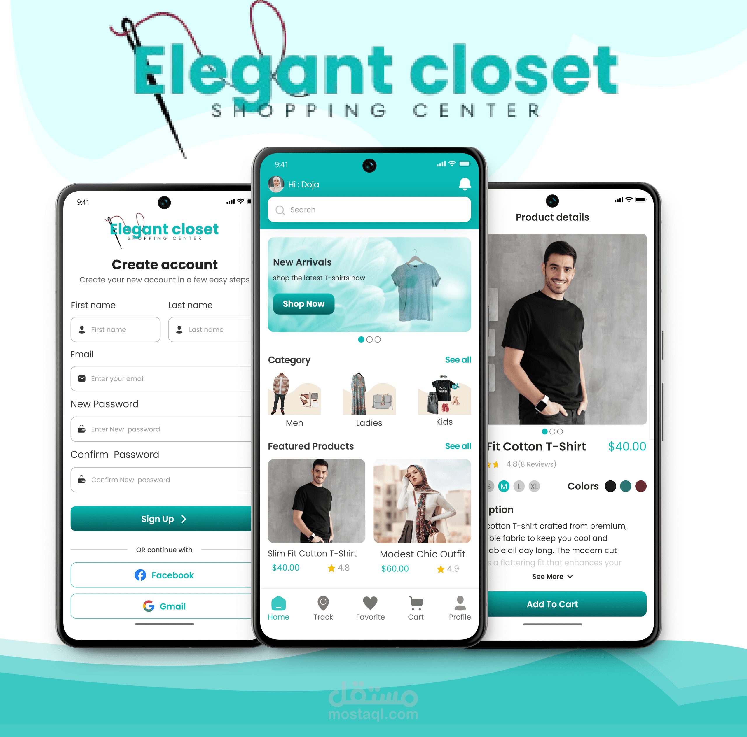 مشروع Elegant Closet — تطبيق تسوّق للملابس e commerce