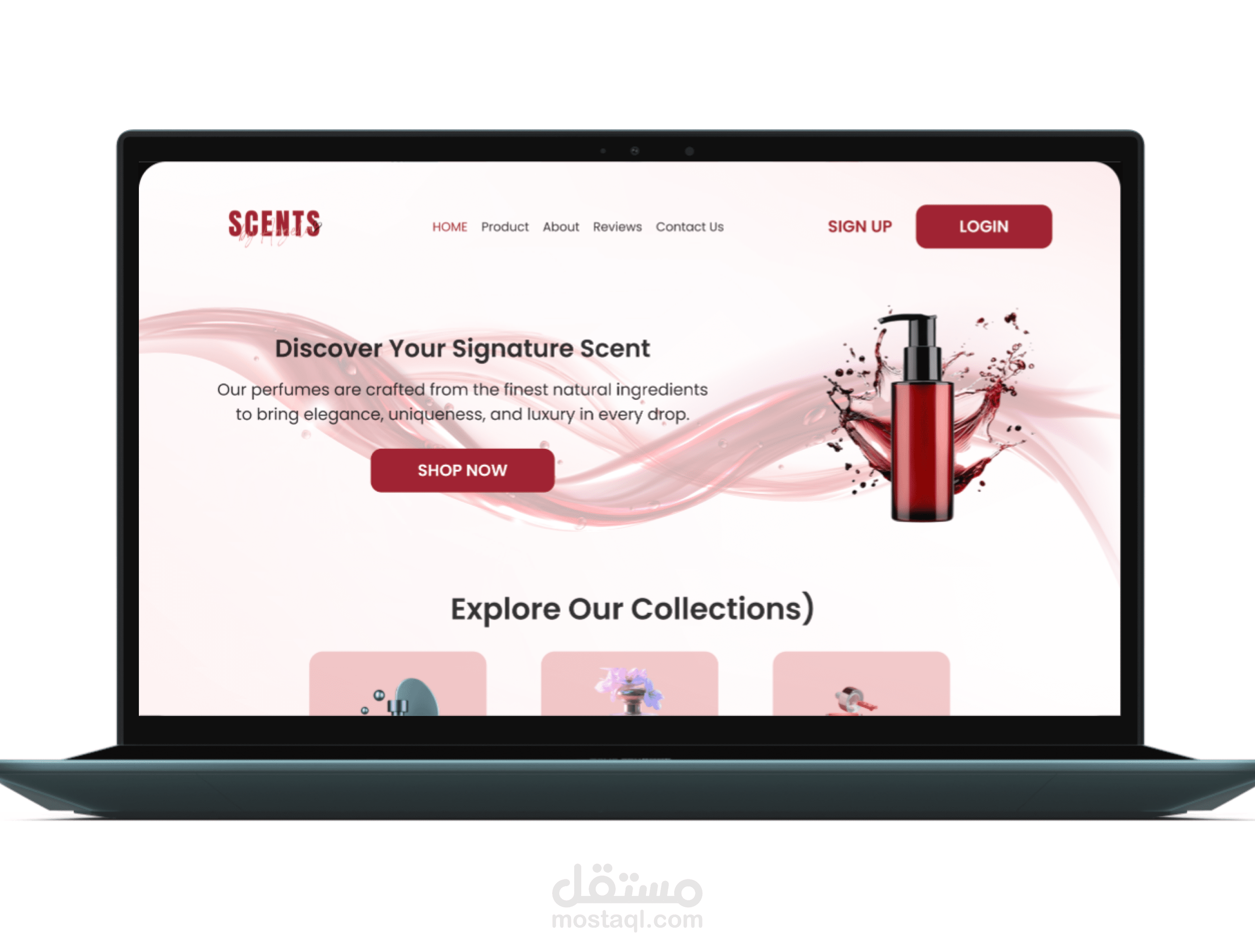 تصميم Landing Page احترافية لعلامة عطور فاخرة (Scents)