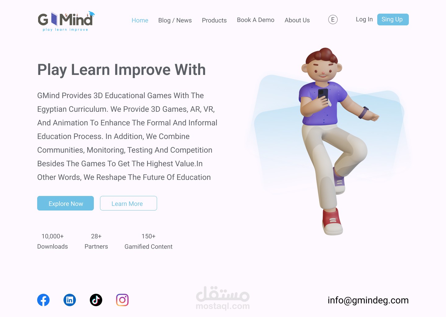 G mind - Redesign of the Home Page