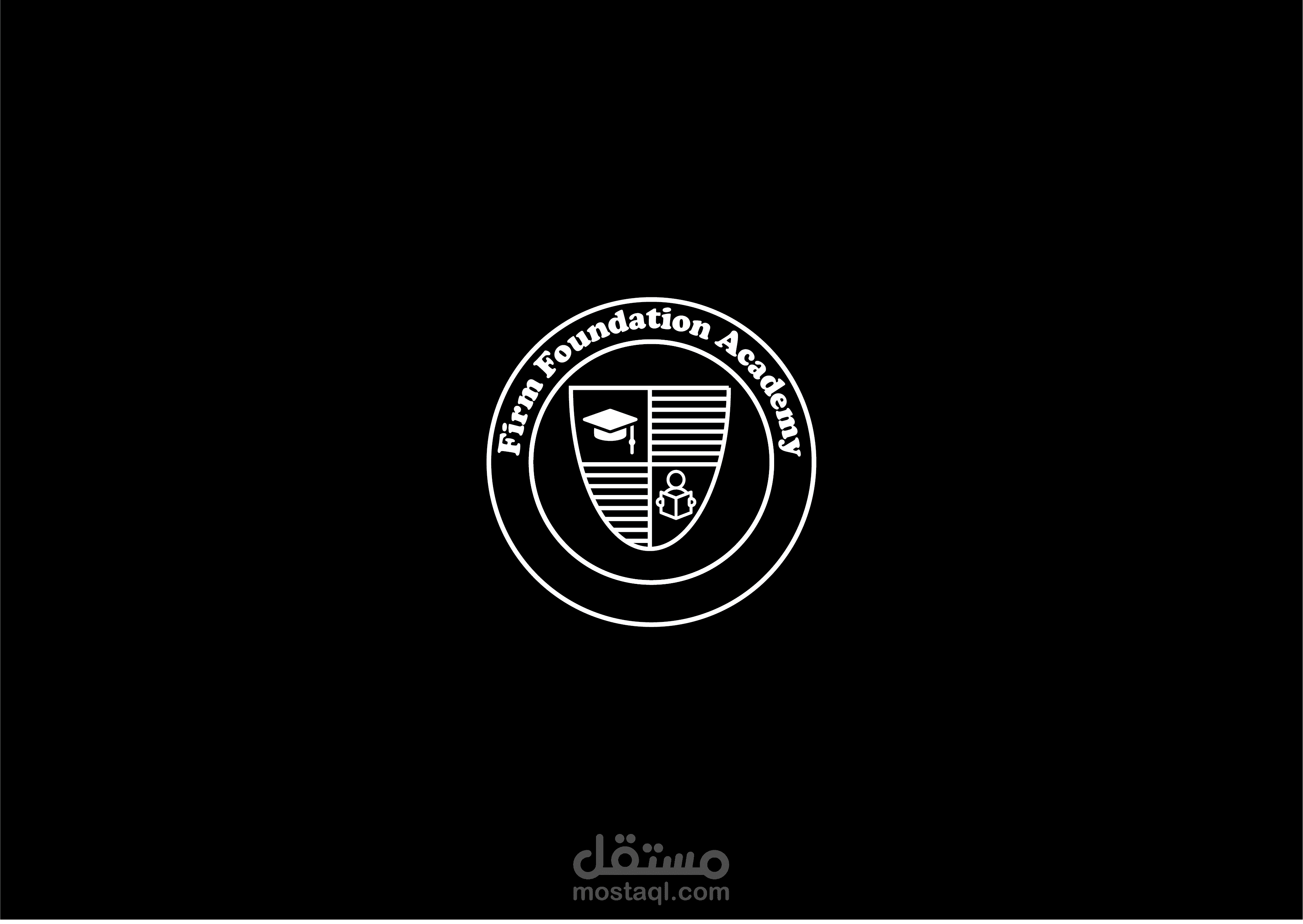 تصميم شعار أكاديمي احترافي لـ Firm Foundation Academy – رمز للعلم والاجتهاد
