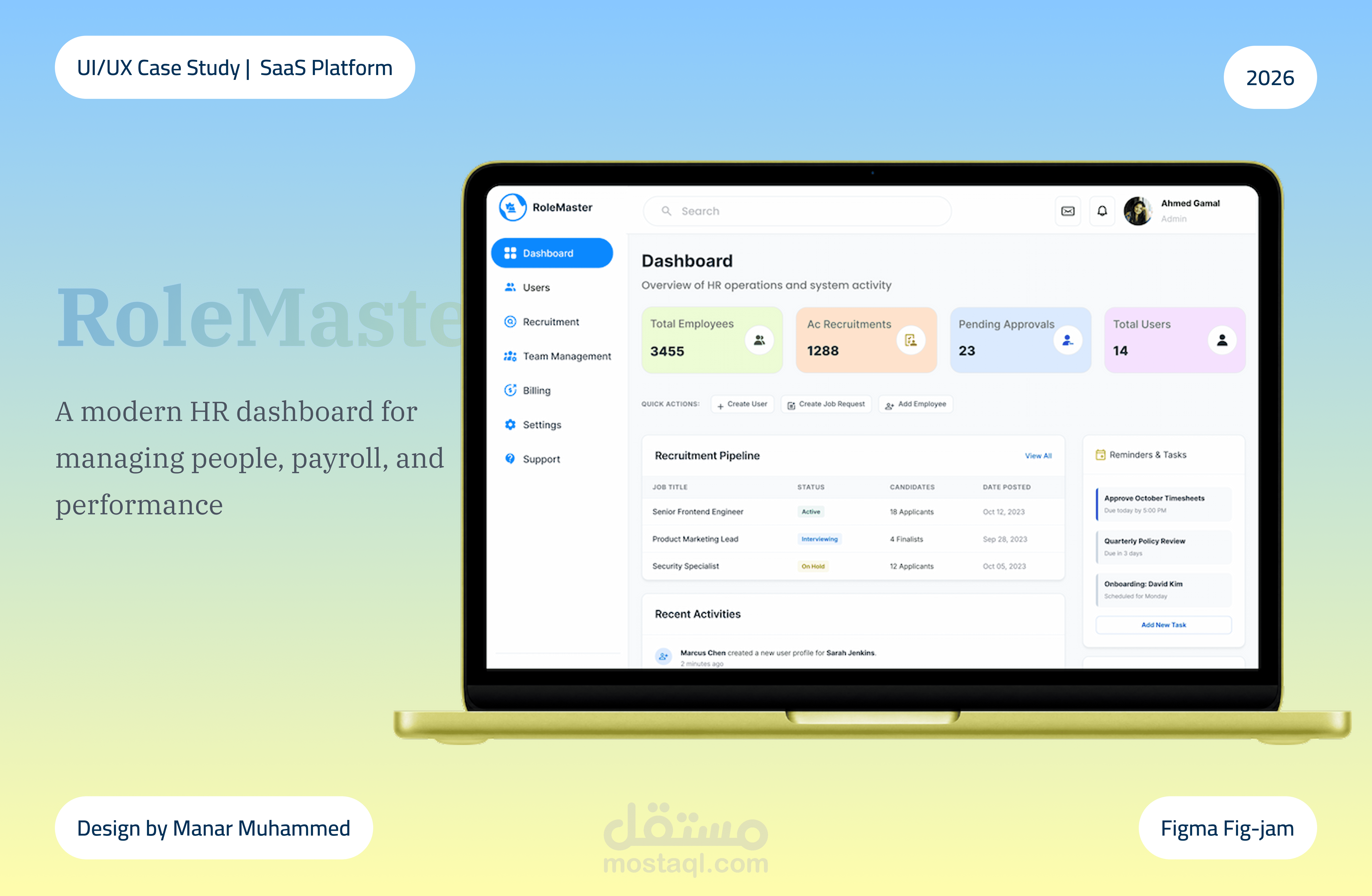 RoleMaster — SaaS HR Management Dashboard