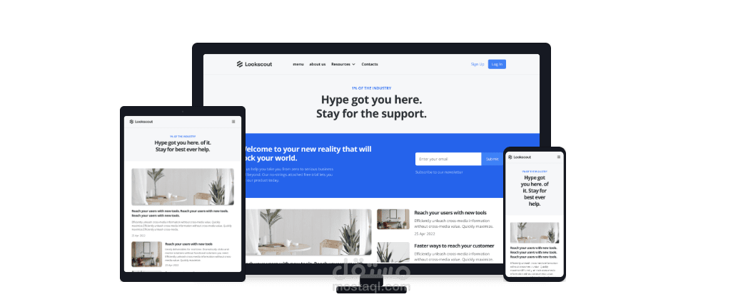 تصميم وتحسين صفحة هبوط (Landing Page) لموقع Looksout