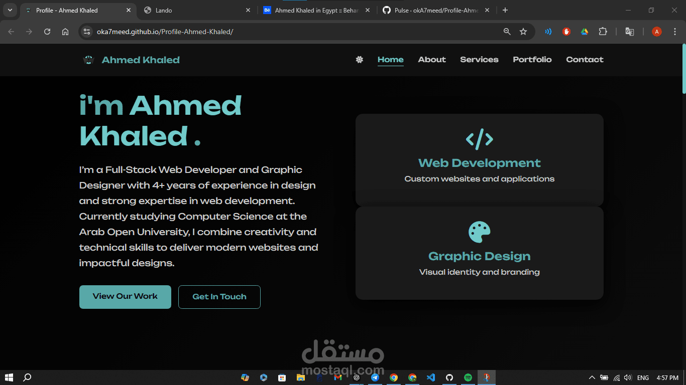 Ahmed Khaled – Portfolio Website