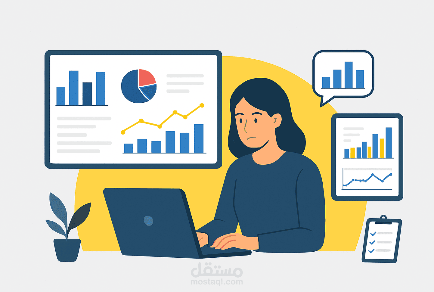 تصميم لوحات تحكم تفاعلية لمختلف القطاعات.