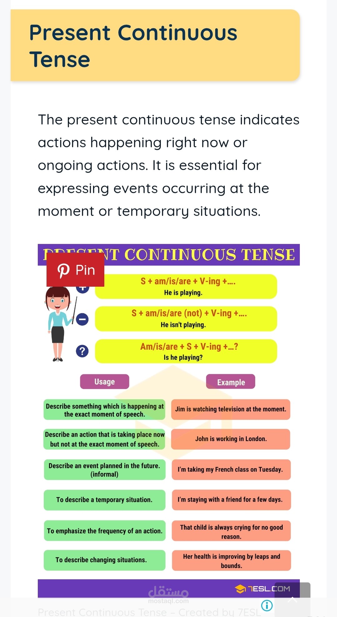 Uses of present continuous