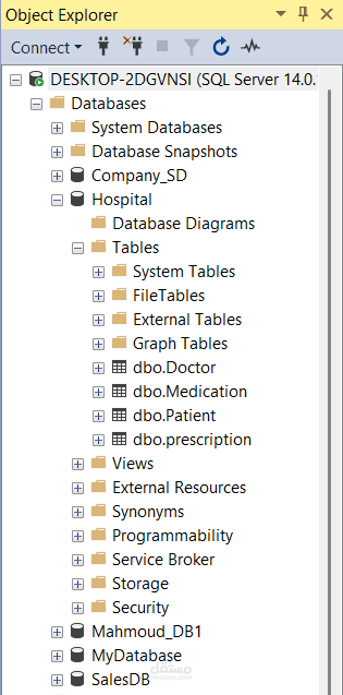 مشروع تصميم قاعدة بيانات نظام إدارة المستشفيات (Hospital Management System Database)