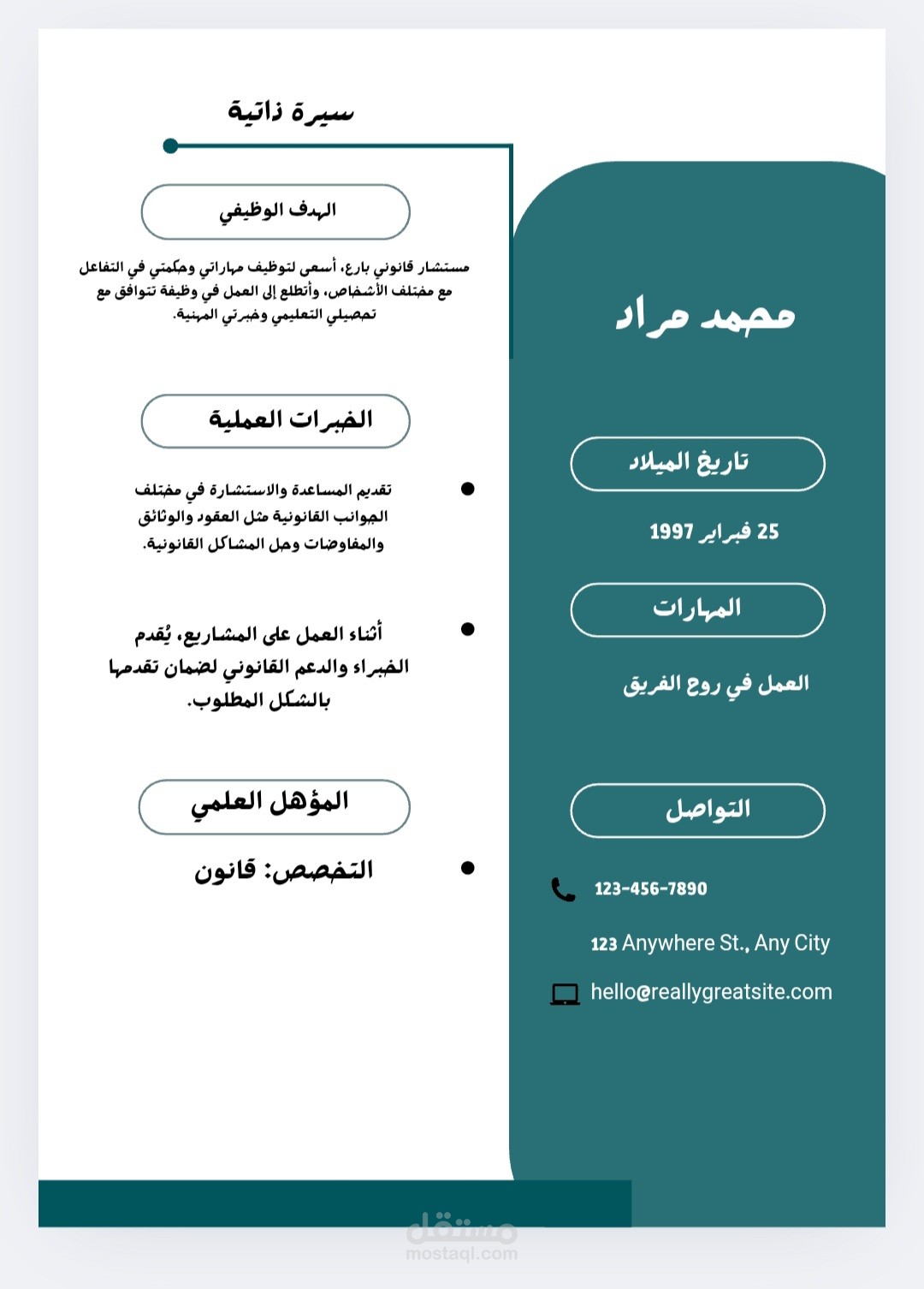 تصميم سير ذاتية محترفة تزيد فرصة قبولك