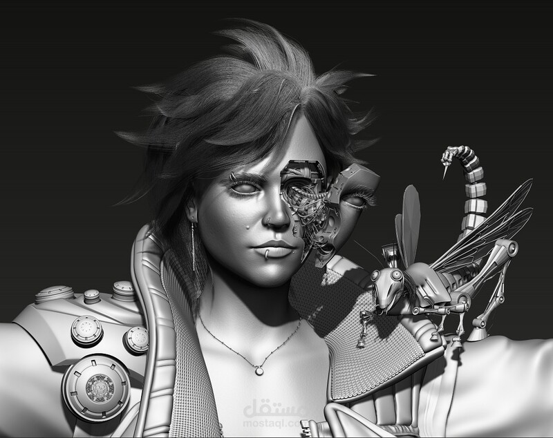 Cyberpunk Stylized 3D Character Sculpt | High Detail