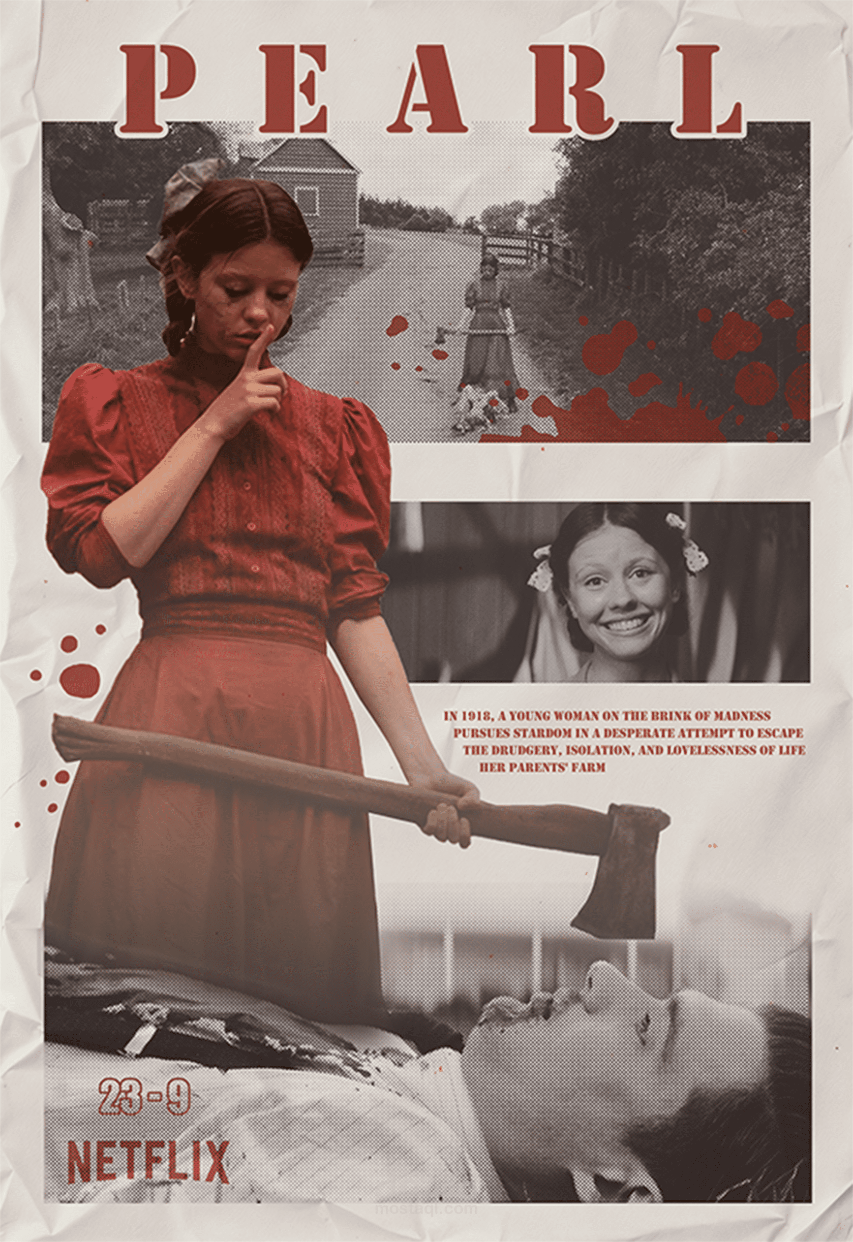 إعادة تصميم بوستر فيلم Pearl بالكامل باستخدام Photoshop