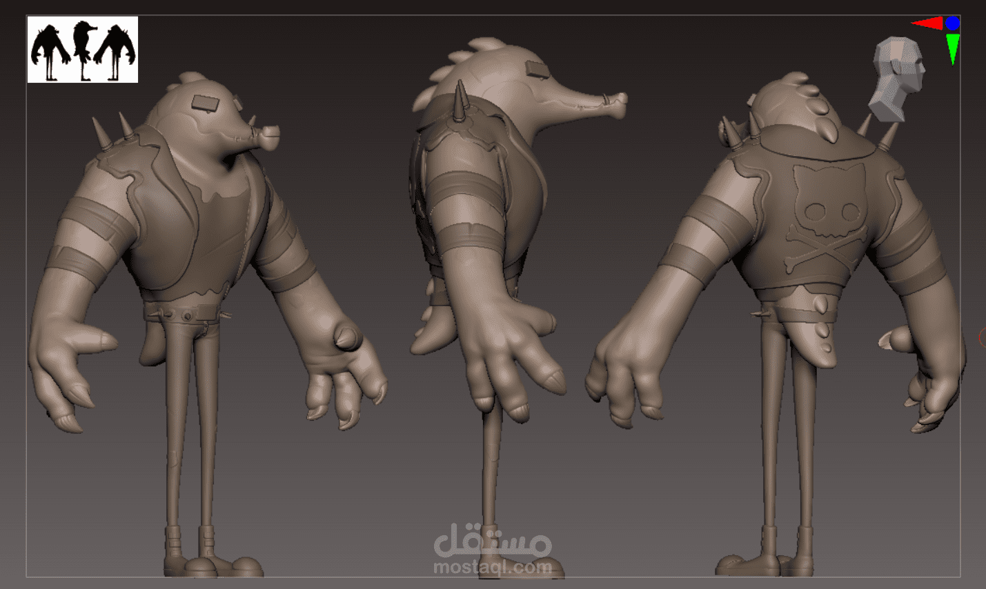 Stylized 3D Character Sculpt with Clean Retopology
