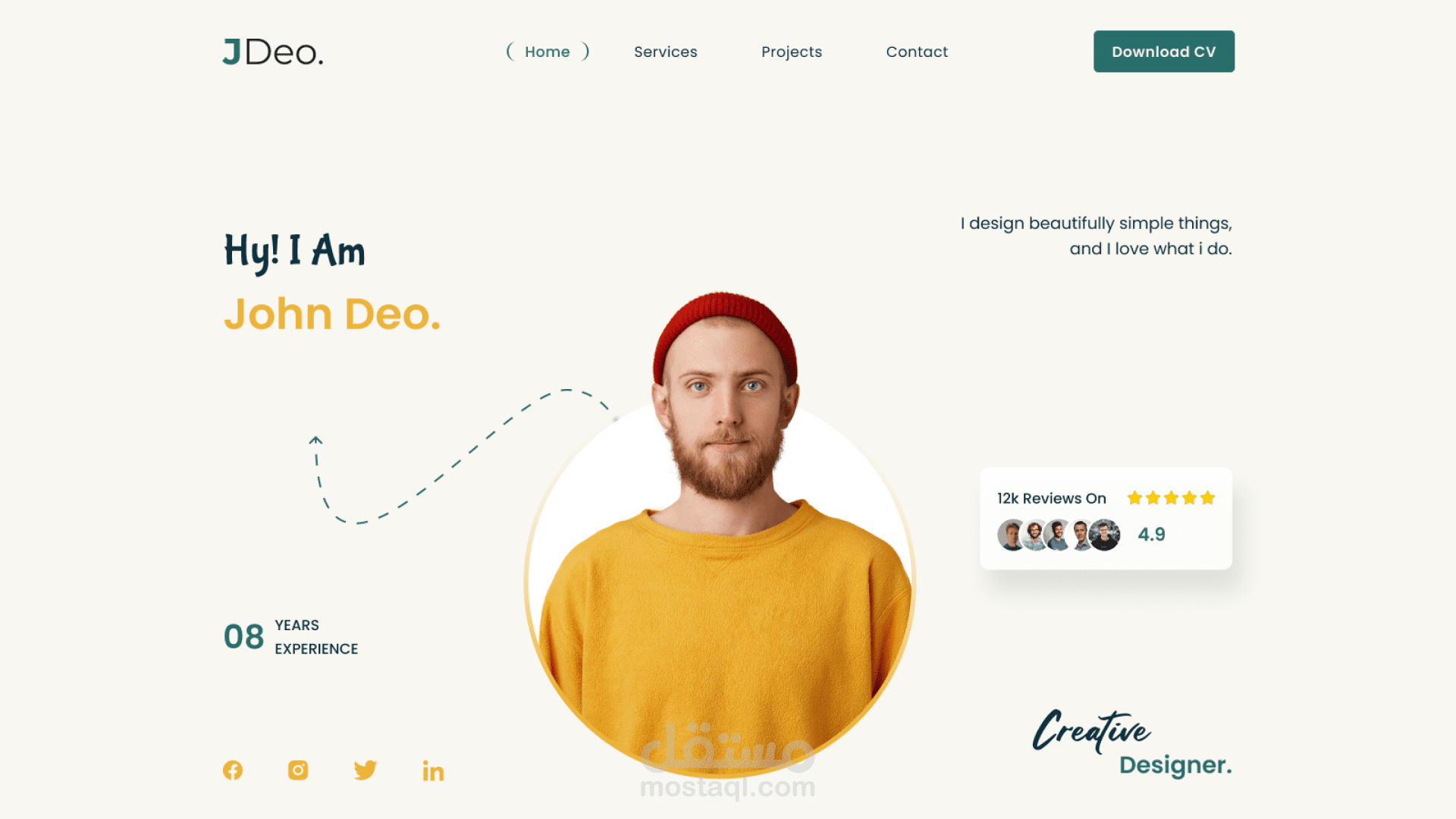 موقع الملف الشخصي الاحترافي (Personal Portfolio Website)