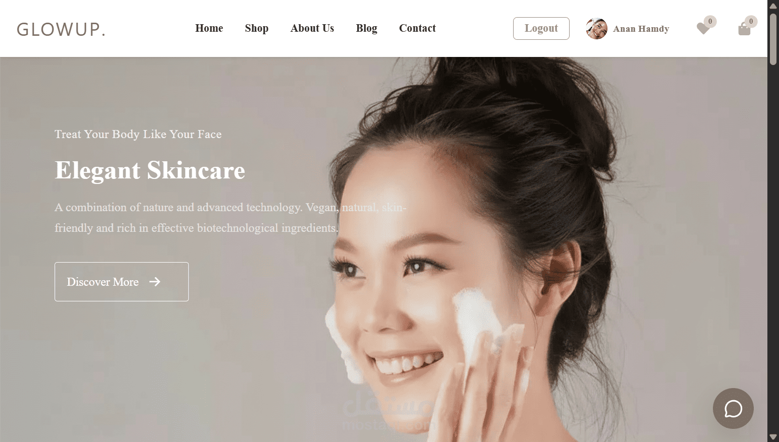 Skincare e-commerce website