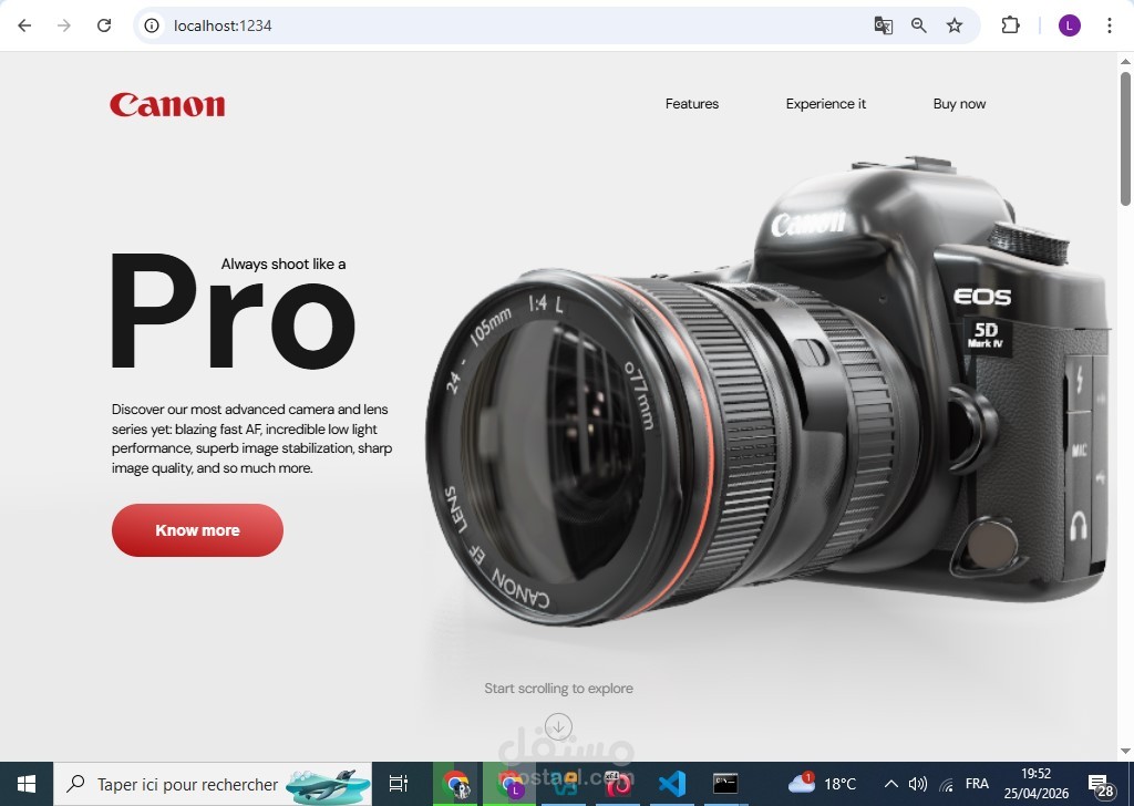 تجربة عرض منتج تفاعلية ثلاثية الأبعاد - كاميرا Canon