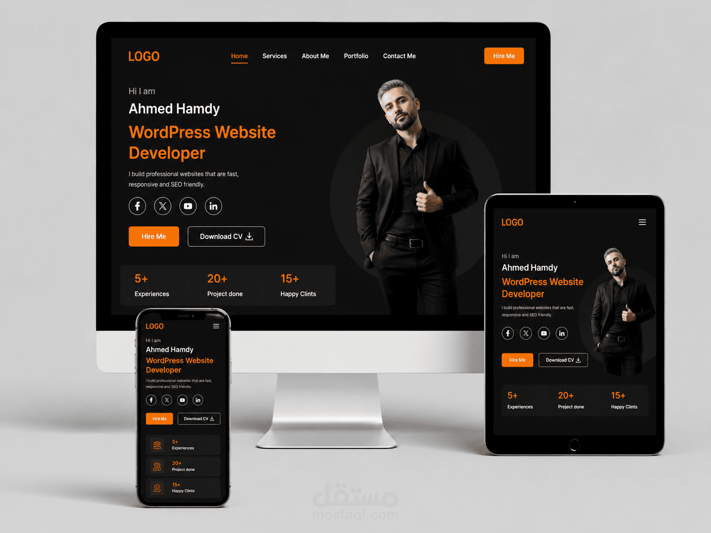 تصميم وتنفيذ موقع Portfolio شخصي احترافي