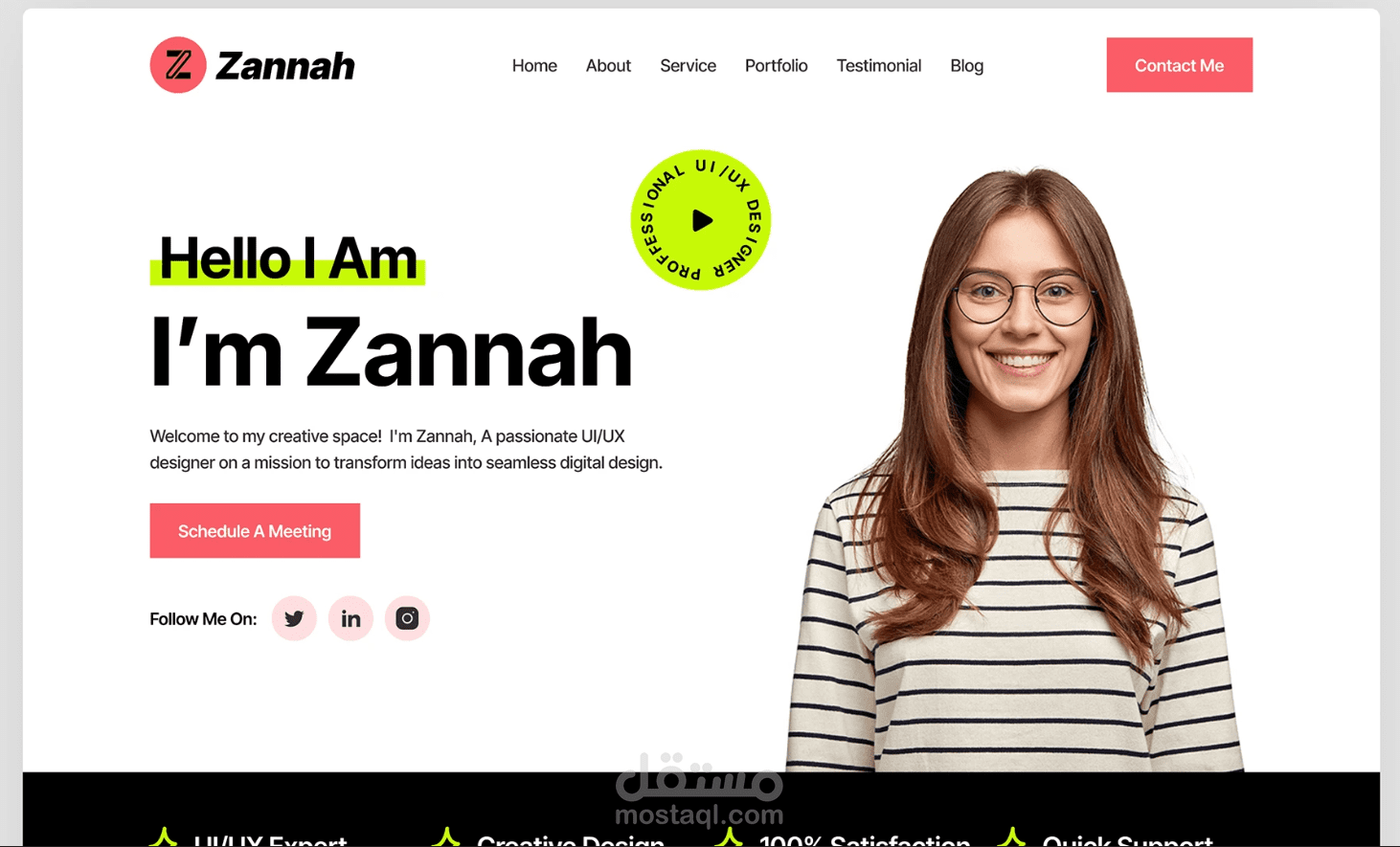 تصميم وبرمجة موقع بورتفوليو (Portfolio) شخصي