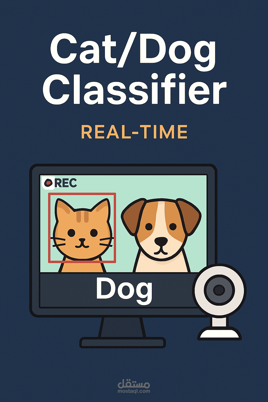 تطبيق ذكي لتصنيف القطط والكلاب باستخدام الذكاء الاصطناعي والرؤية الحاسوبية