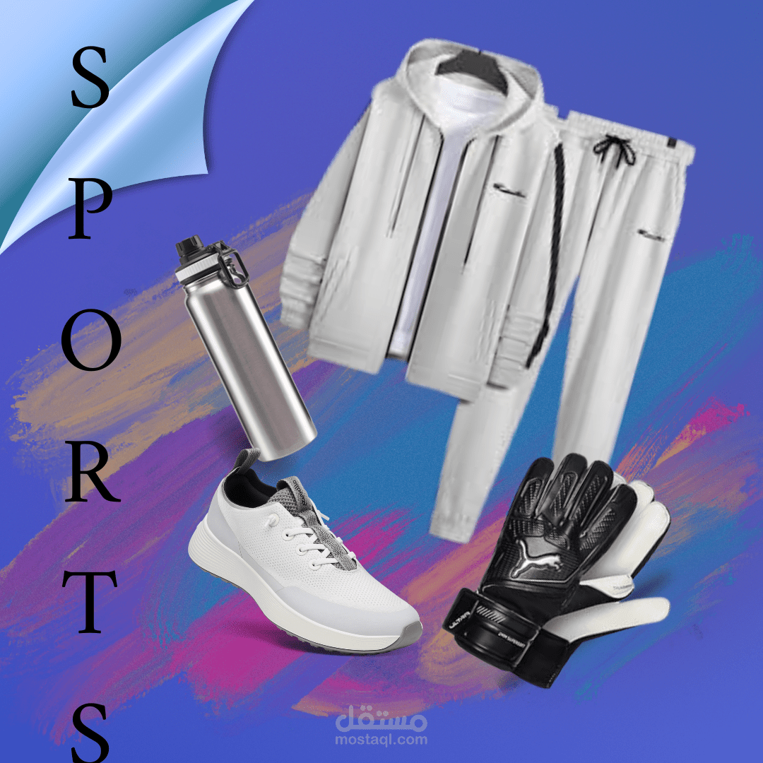 بوستر اعلاني عن الملابس الرياضية