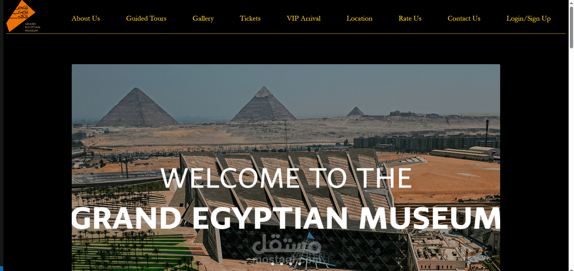 About us page for grand Egyptian  museum