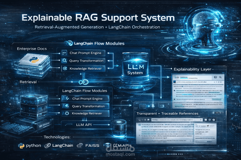 نظام دعم فني ذكي للشركات يعمل بتقنية RAG مع تحليل السياق