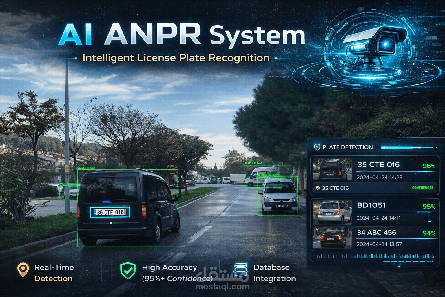 نظام ذكي للتعرف على لوحات السيارات واكتشاف المخالفات