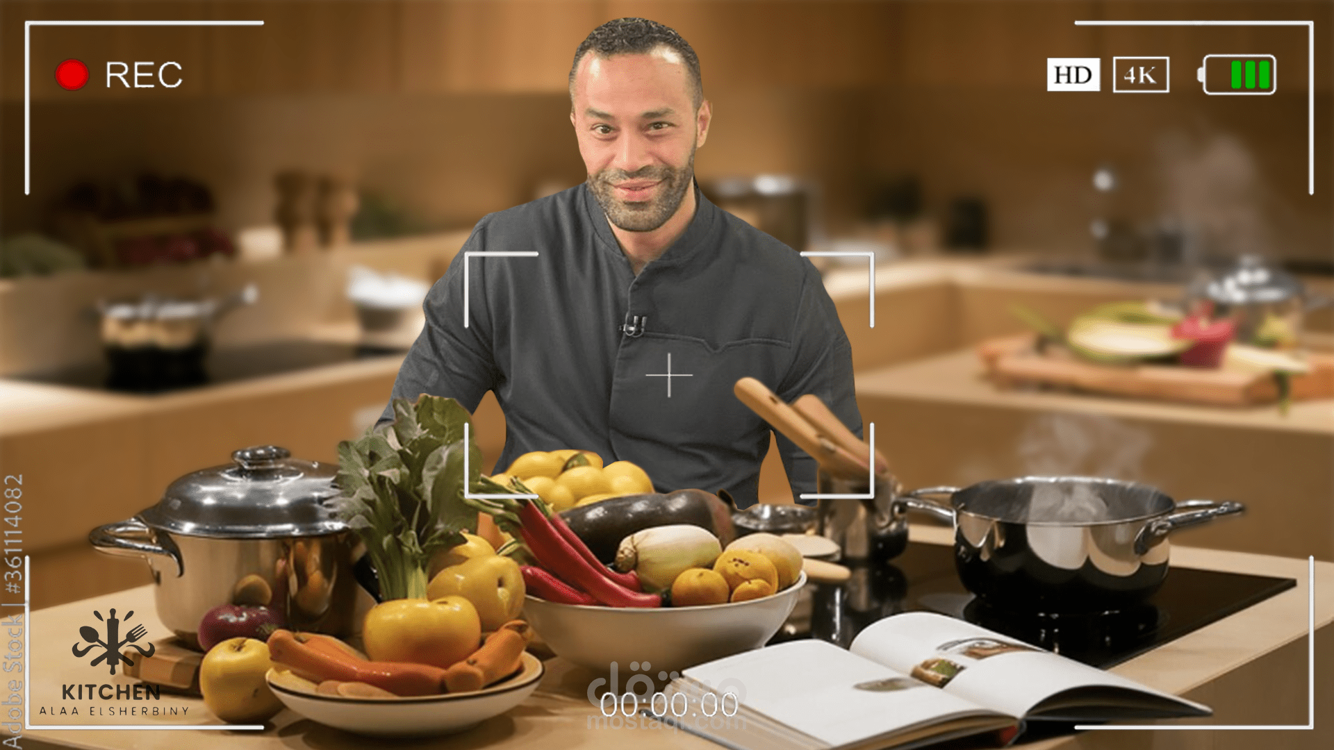 تصميم استيدو يوتيوب لمحتوى طبخ