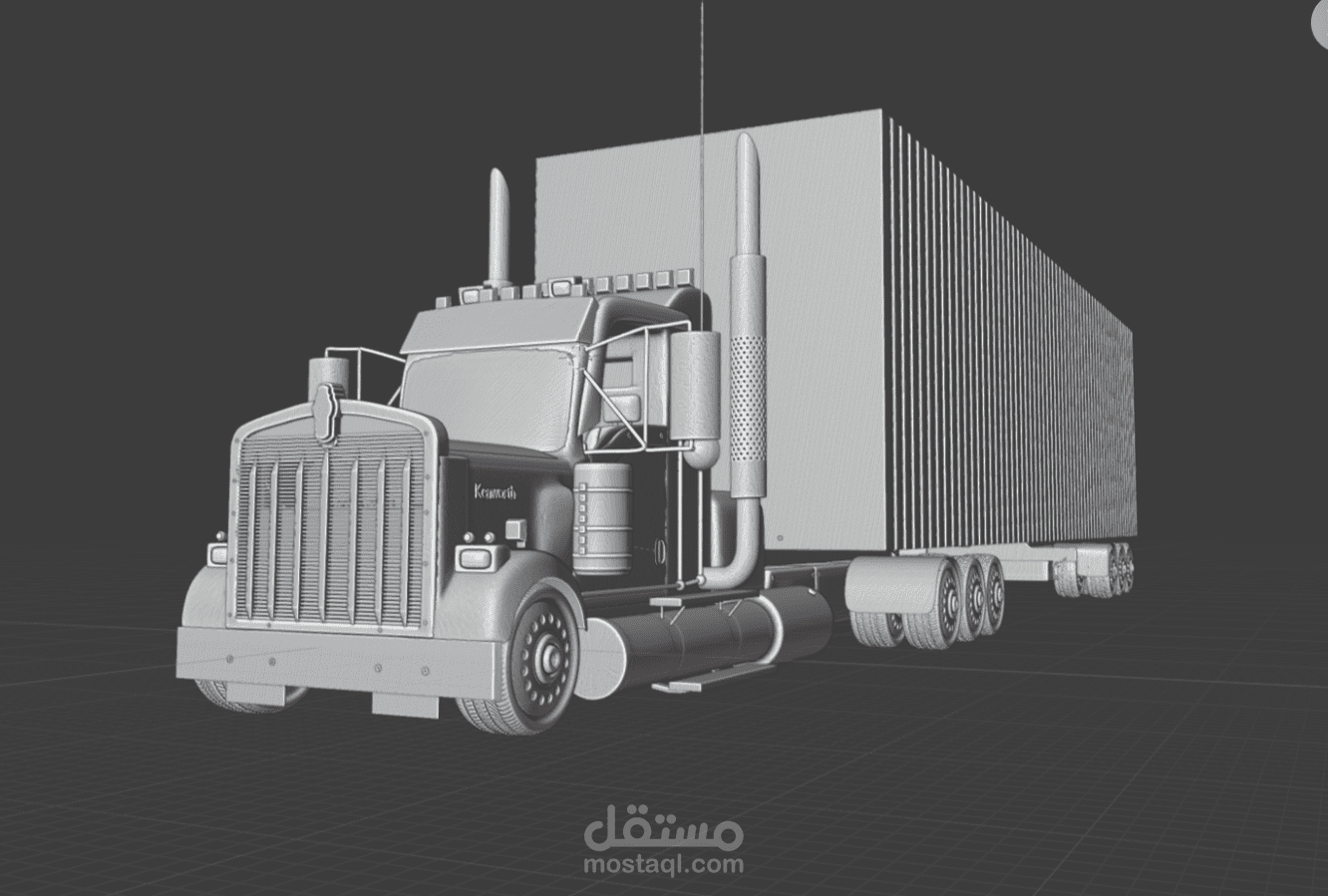 تصميم 3D لشاحنة بجودة عاليه تناسب ألعاب المحاكاه او تطوير مشاريع مشابهه