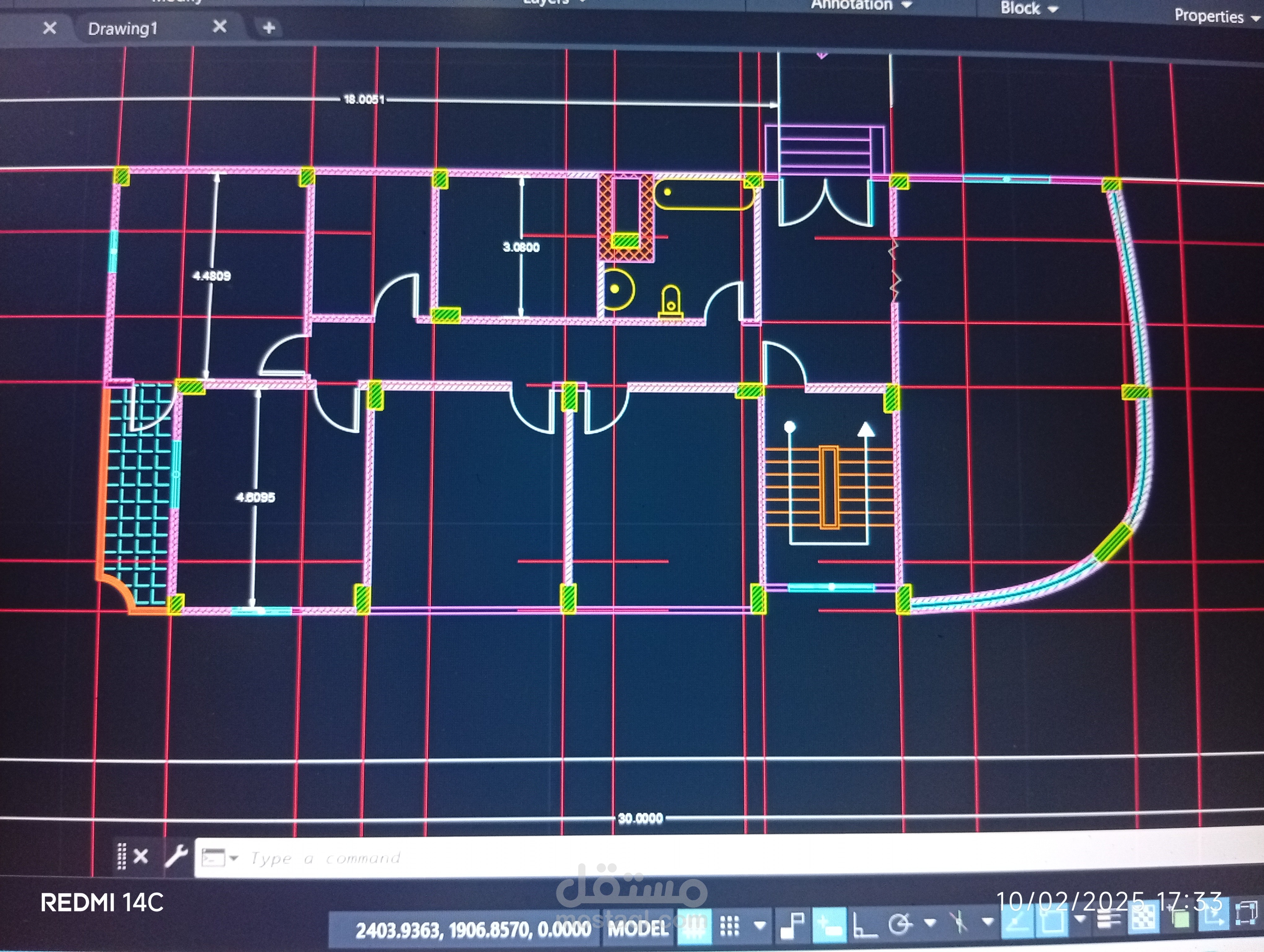 مسقط افقي لفيلا