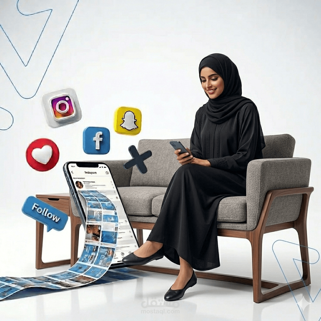 إدارة سوشيال ميديا + تصميم محتوى + تحسين التفاعل للعلامات التجارية