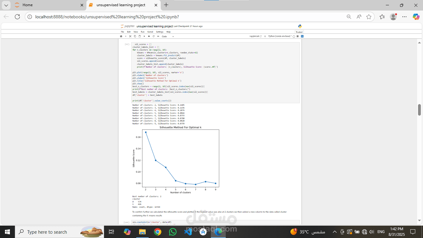 unsupervised learning project clustering