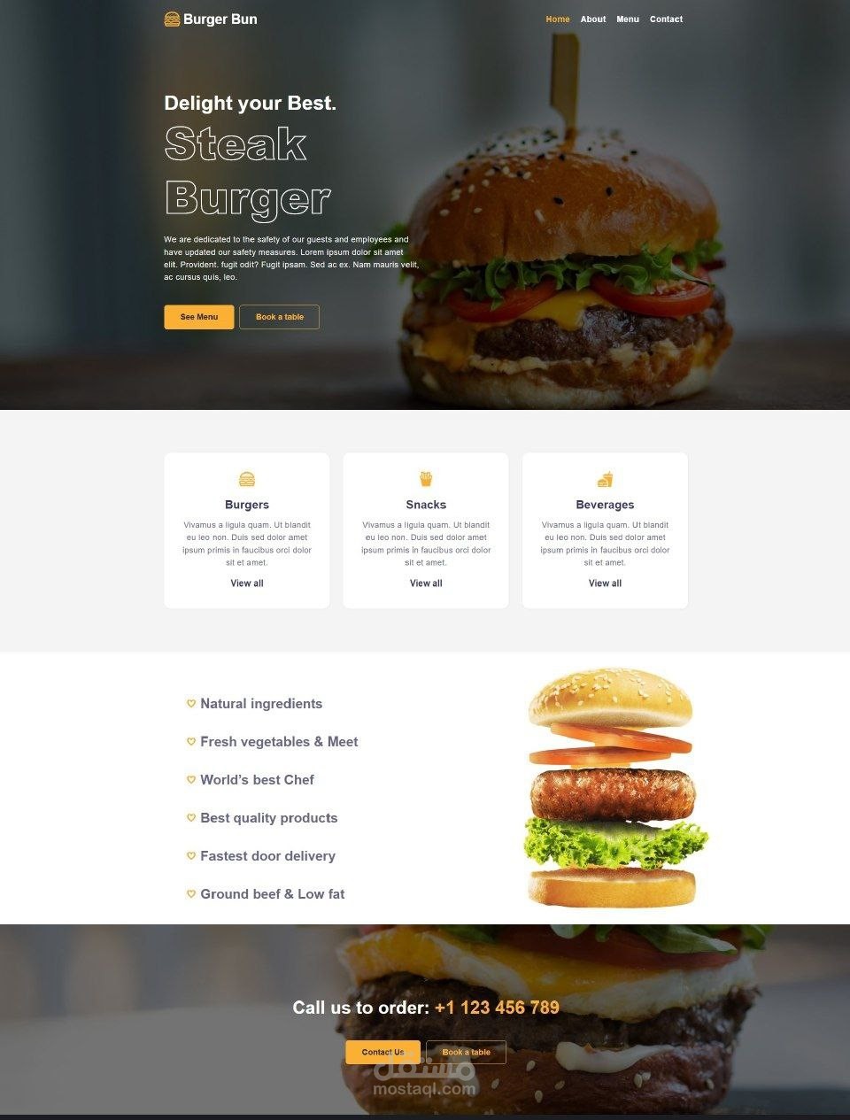 قدمتُ مشروعًا مميزًا لموقع إلكتروني متخصص في مجال الطعام والمطاعم، يهدف إلى تقديم تجربة استخدام سلسة وجذابة