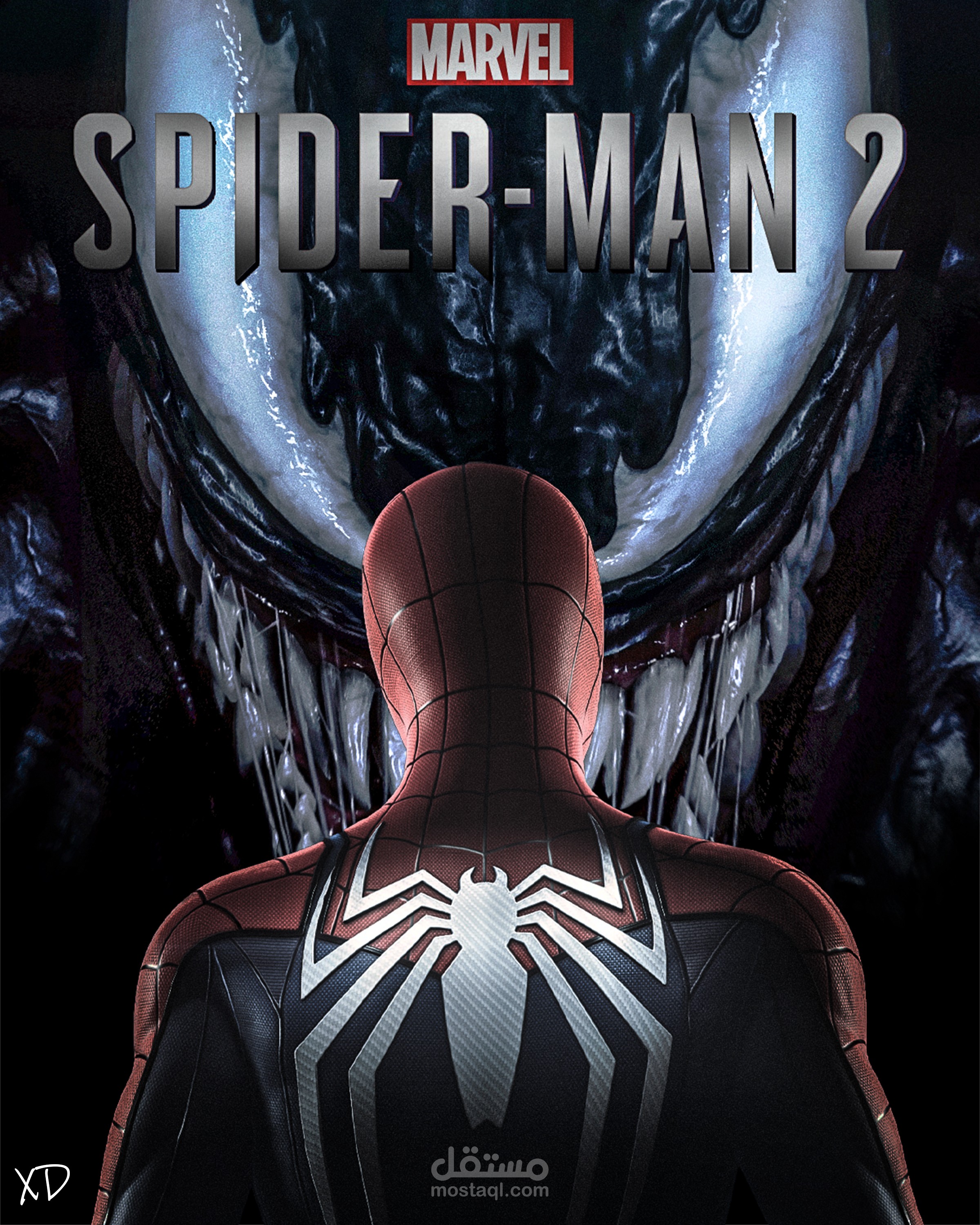 صميم بوستر احترافي مستوحى من Spider-Man × Venom