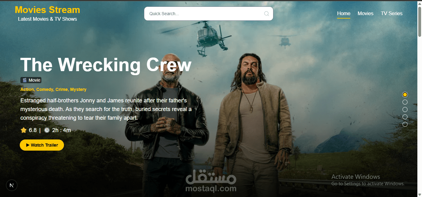 Movies Stream App – منصة بث الأفلام والمسلسلات