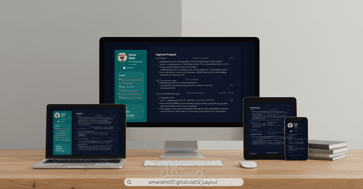 إنشاء موقع سيرة ذاتية CV احترافي (HTML + CSS) بنظام ATS.