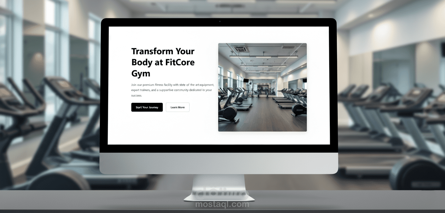 إنشاء صفحة هبوط (Landing Page) احترافية لنادي رياضي أو مركز لياقة بدنية