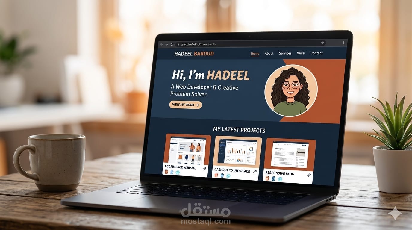 تصميم وتطوير موقع شخصي (Front-End )