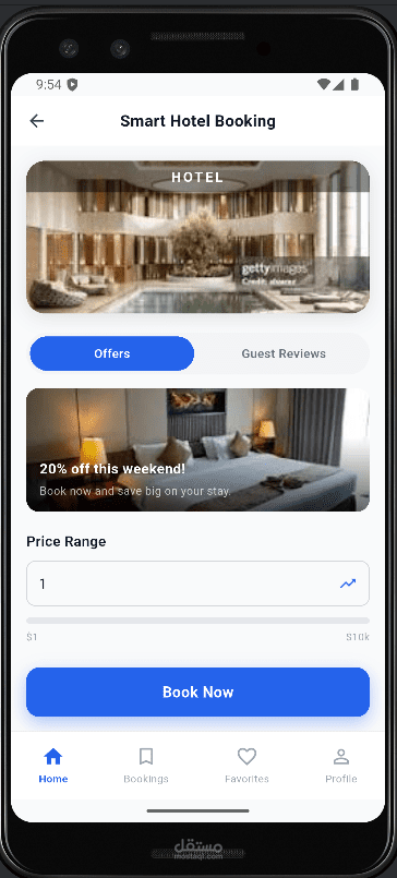 Smart Hotel Booking App — Flutter UI with Animations