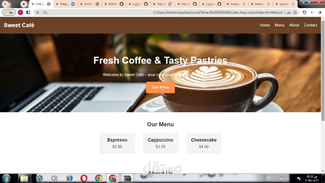 Café Landing Page
