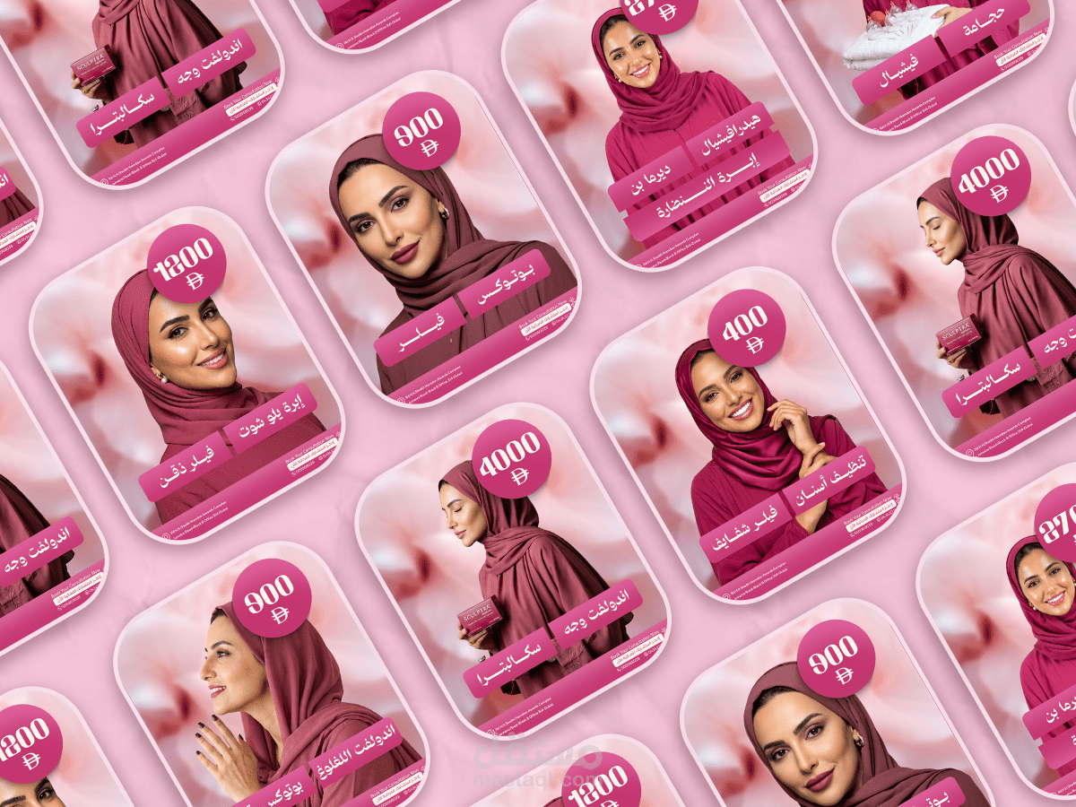 تصميم حملة سوشيال ميديا متكاملة لعيادة تجميل راقية | Aesthetic Clinic Campaign