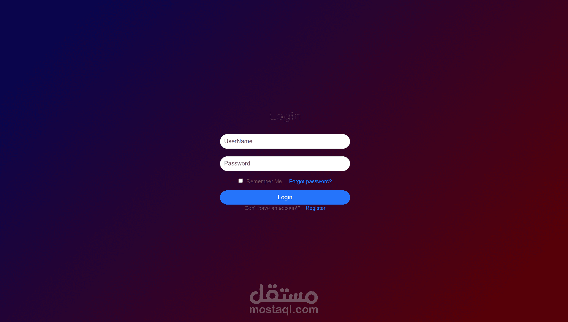تصميم صفحة تسجيل دخول بسيطة بـ HTML, CSS, JS