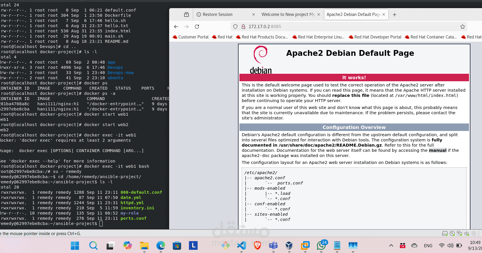 http apache on docker using ansible