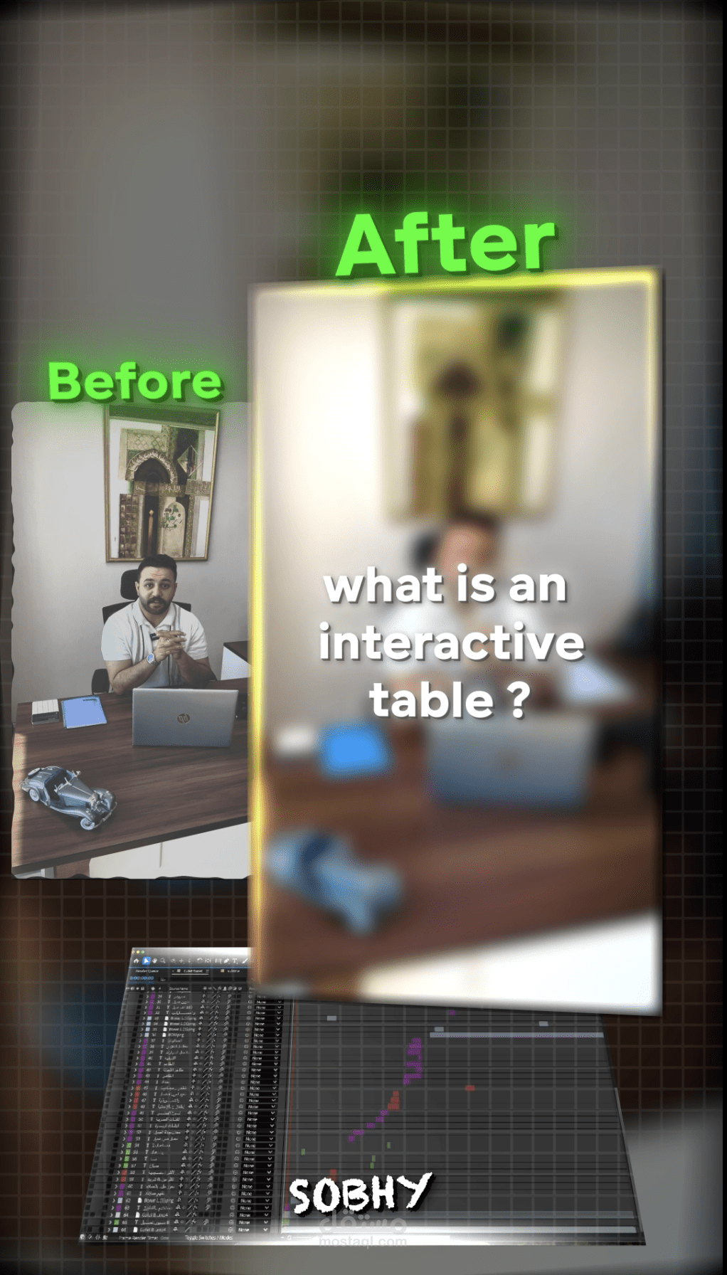 interactive table - motion graphic video