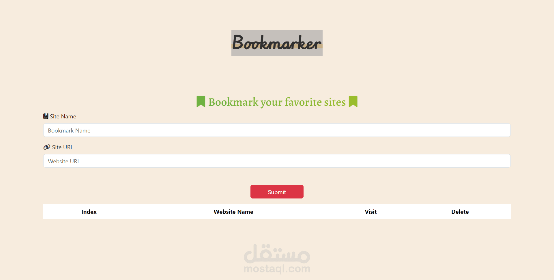 Bookmarker App