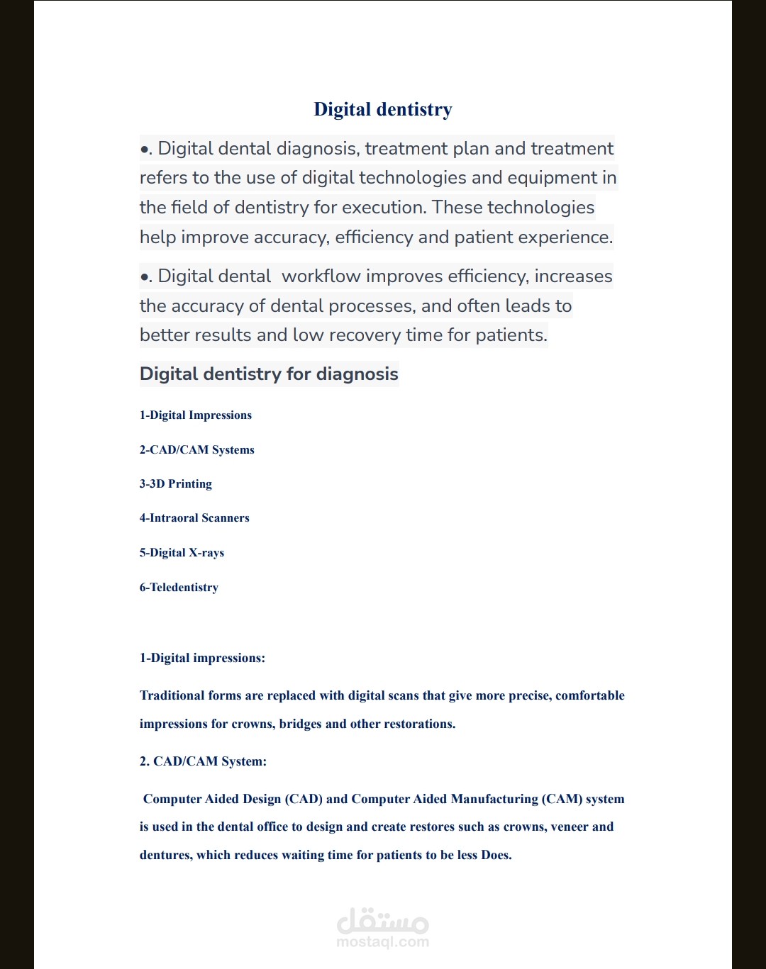 Digital dentistry research