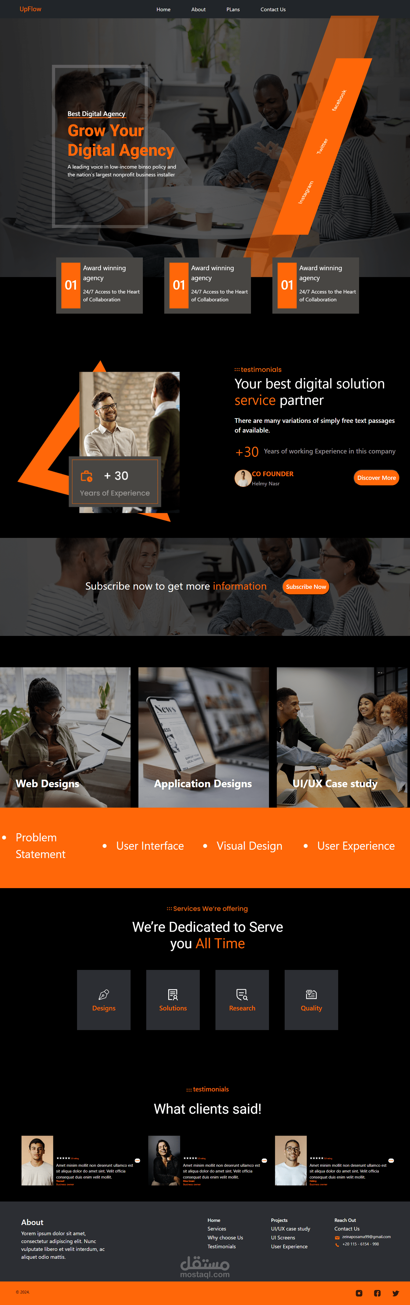 تصميم واجهة وكالة رقمية مبتكرة – UpFlow