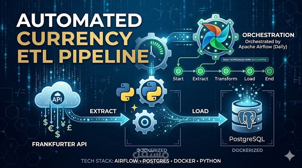 بناء خط أنابيب بيانات (Data Pipeline) أوتوماتيكي لسحب ومعالجة البيانات المالية.