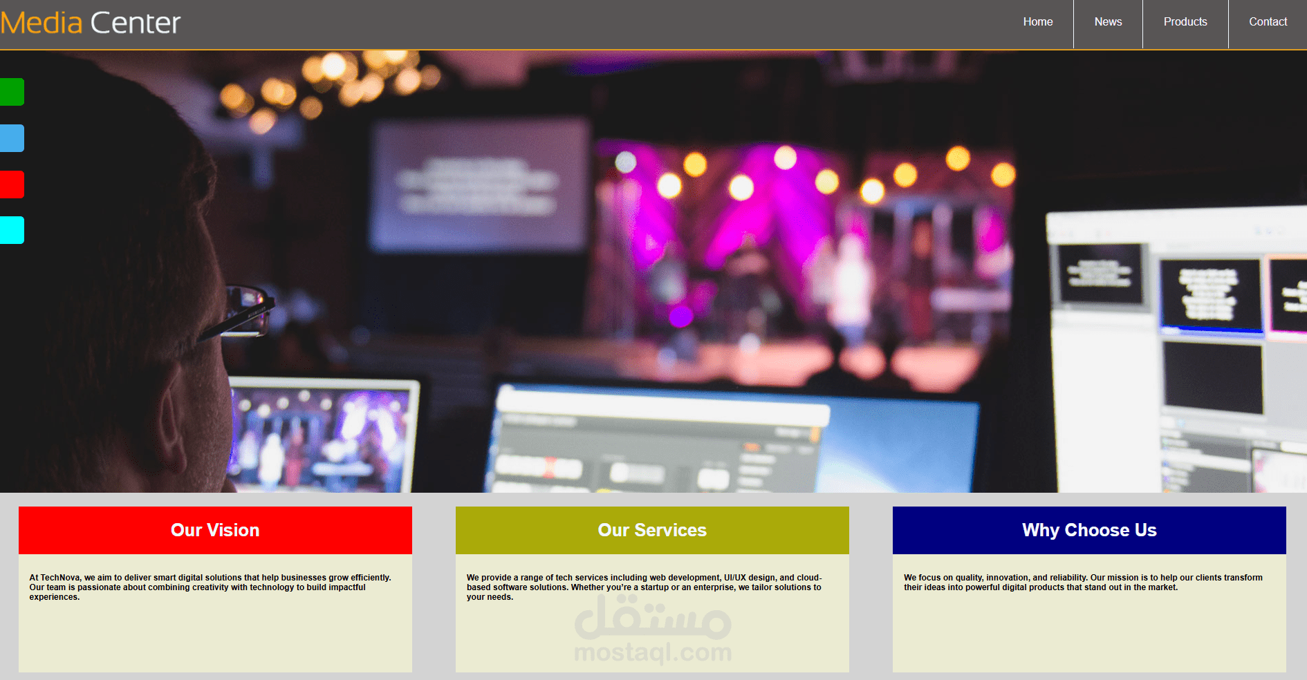 موقع TechNova لتصميم واجهة ويب احترافية