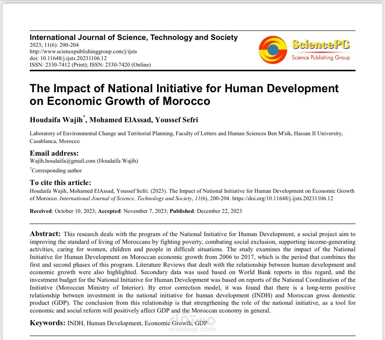 The impact of National Initiative for Human Development on Economic ...