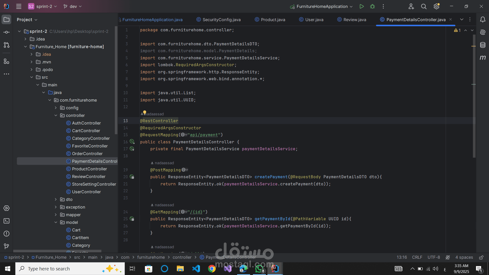 Furniture_Home – Backend لموقع متجر أثاث إلكتروني