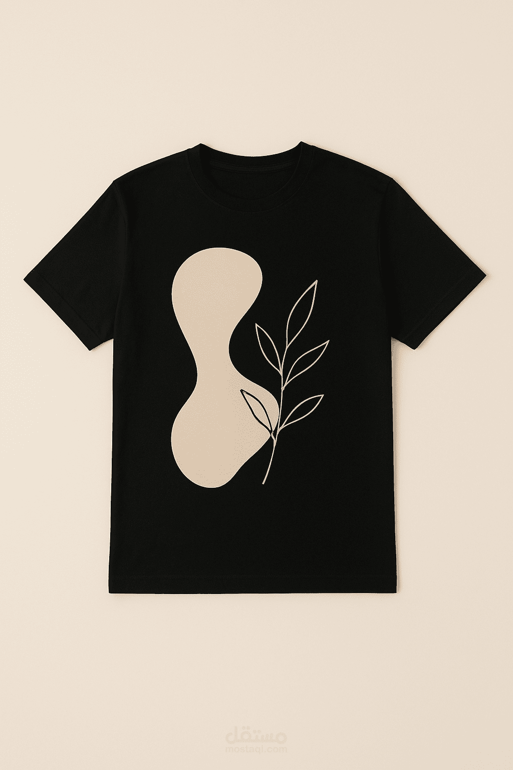 تصميم تيشيرت أسود بطابعة عصرية