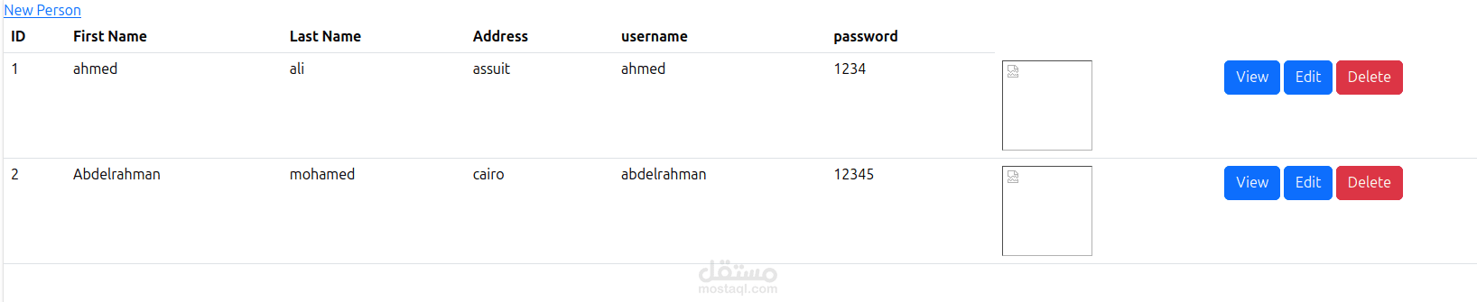 admin panel